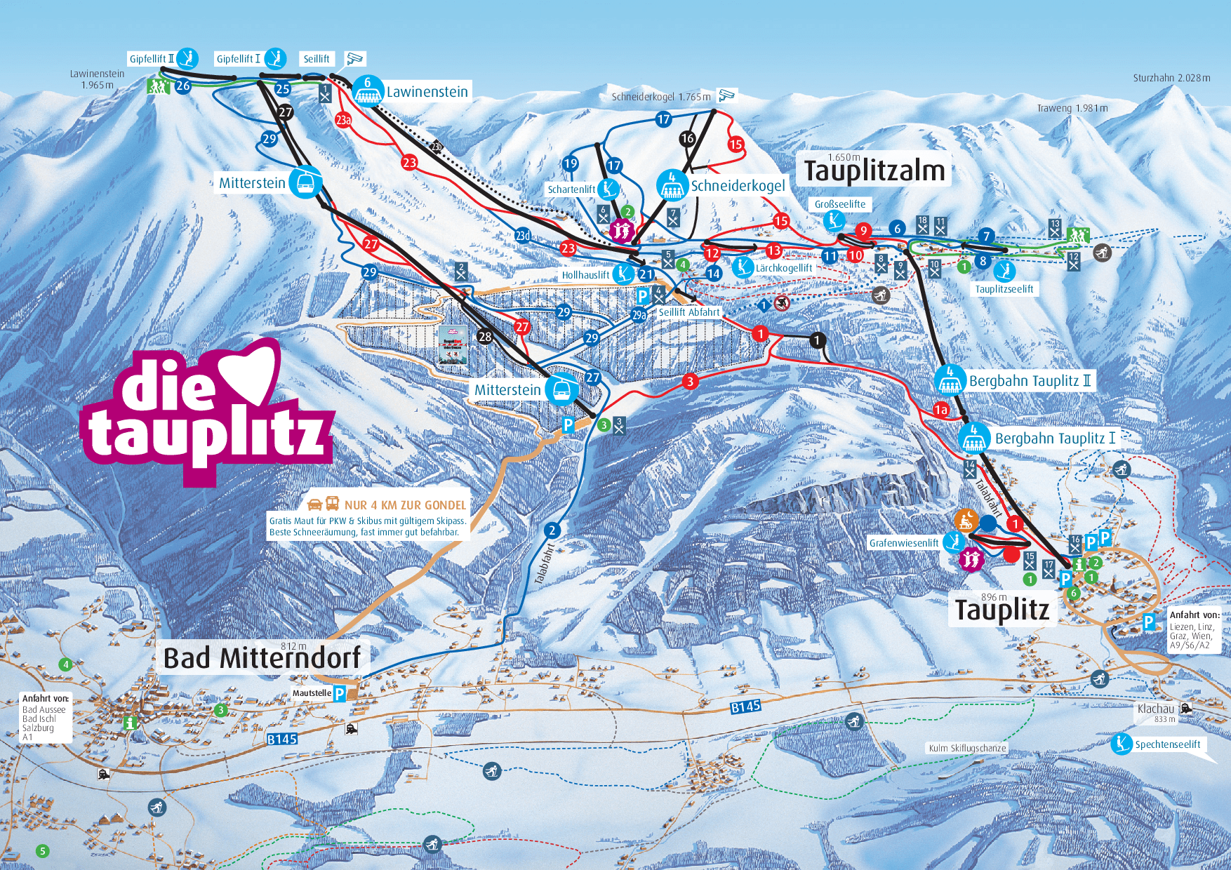 Mapa Tauplitz