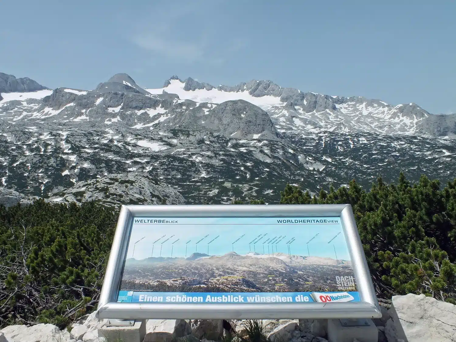 Vyhlídka Welterbeblick na Krippensteinu nad Hallstattem